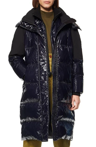 Shop Andrew Marc High Shine Down Puffer Jacket In Midnight