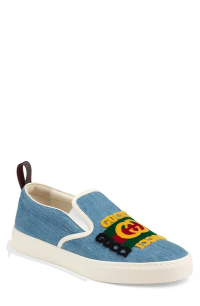 Shop Gucci Dublin Slip-on Sneaker In Blue/ Black