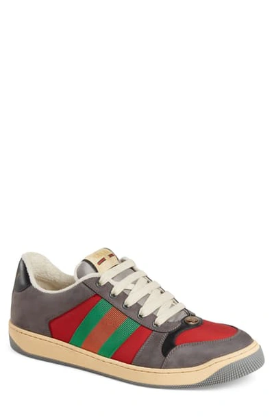 Shop Gucci Screener Low Top Sneaker In Red Multi