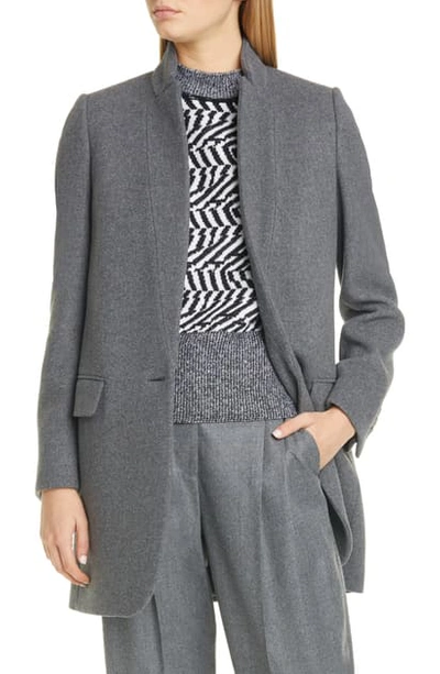 Shop Stella Mccartney Bryce Wool Blend Melange Jacket In Granite