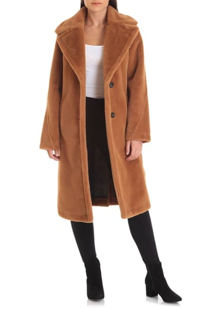 Shop Avec Les Filles Menswear Bonded Faux Fur Coat In Teddy