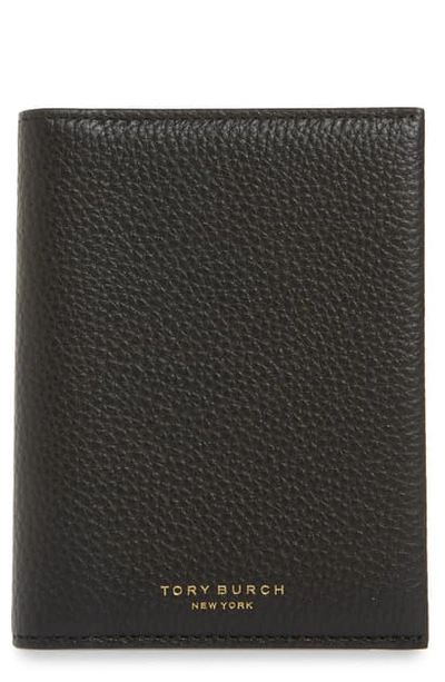 Shop Tory Burch Perry Leather Passport Holder In Black