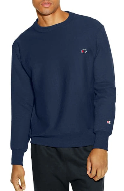 Shop Champion Reverse Weave Sweatshirt In Navy