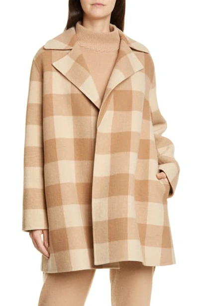 Check Double Faced Wool Coat