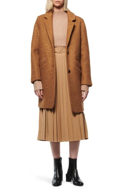 Shop Marc New York Paige Boucle Coat In Mustard