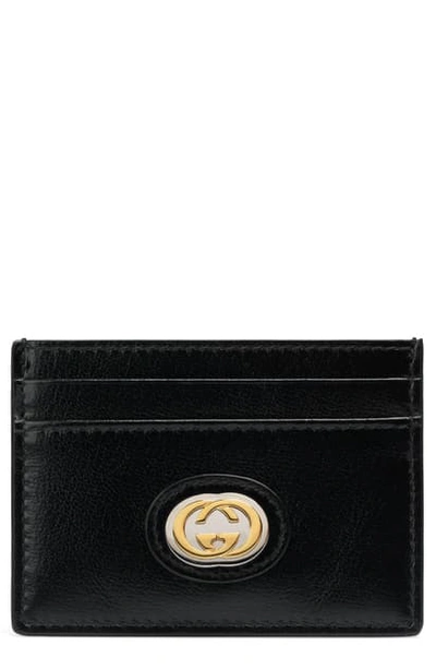 Shop Gucci Marina Logo Hardware Leather Card Case In New Cherry Red