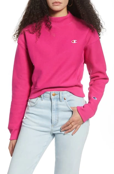 Champion mock neck best sale reverse panel crop sweatshirt