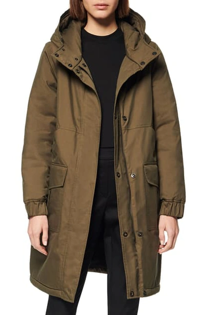 Shop Andrew Marc Reversible Hooded Parka In Olive