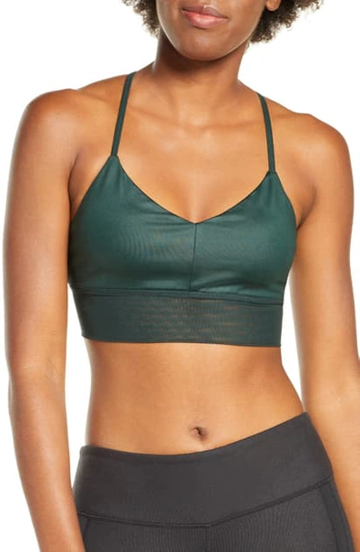 Shop Alo Yoga Yoga Bra In Forest Glossy/ Forest