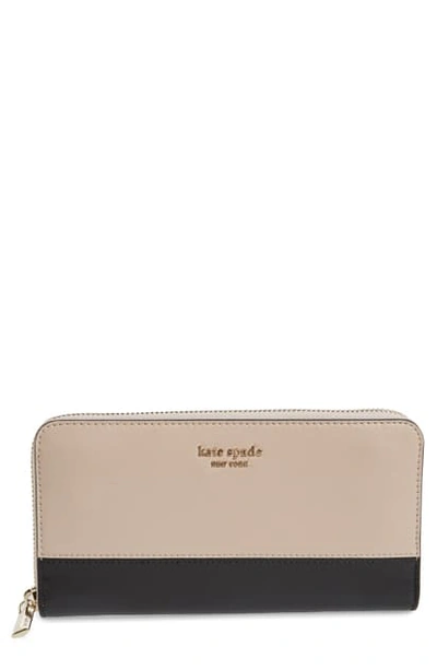 Shop Kate Spade Spencer Zip Around Leather Continental Wallet In Rosy Cheeks Multi