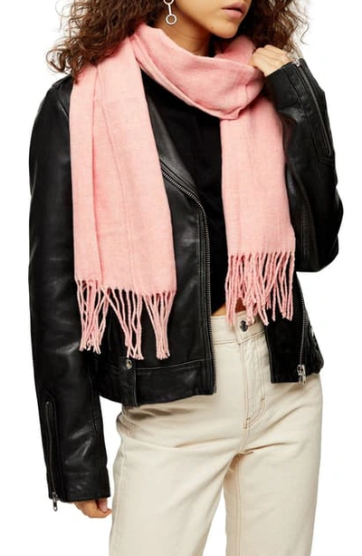 Shop Topshop Supersoft Scarf In Pink