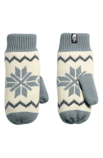 Shop The North Face Fair Isle Mittens In Vintage White/ Mid Grey Multi