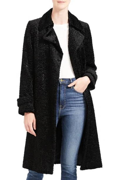 Shop Theory Faux Fur Coat In Black
