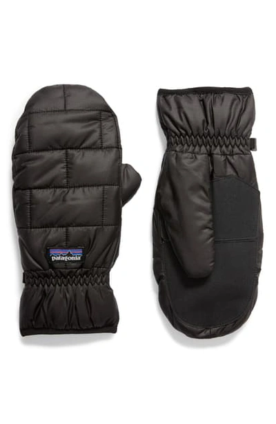 Shop Patagonia Nano Puff Quilted Mittens In Blk Black