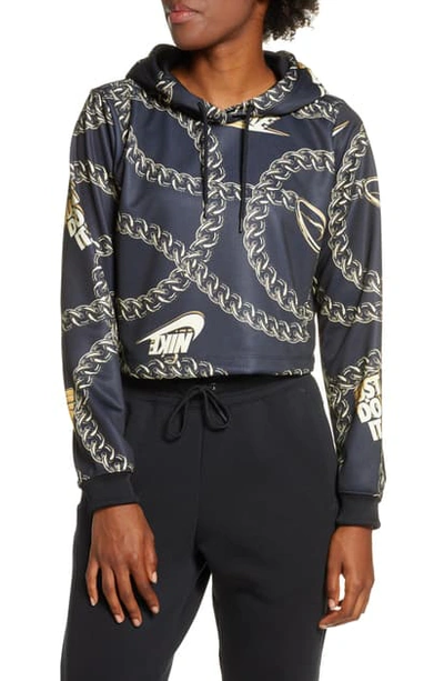 Nike Sportswear Icon Clash Chain Print Crop Hoodie In Black | ModeSens