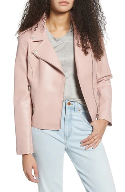 Shop Bb Dakota Just Ride Faux Leather Jacket In Mauve Rose