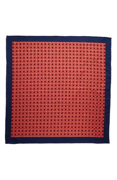 Shop Gucci Gg Heart & Star Print Silk Scarf In Red/ Blue