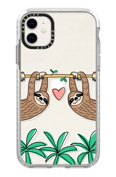Shop Casetify Sloth Tropical Iphone 11/11 Pro & 11 Pro Max Case In Clear