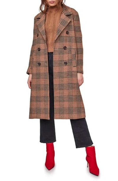 Shop Astr Vernon Coat In Chestnut Plaid