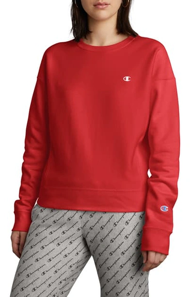 Shop Champion Reverse Weave Sweatshirt In Scarlet
