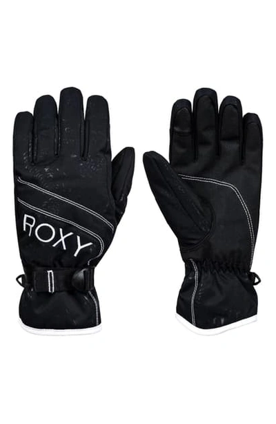 Shop Roxy Jetty Solid Snow Sport Gloves In True Black