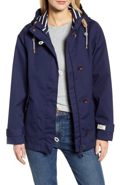 Shop Joules Coast Waterproof Hooded Jacket In French Navy