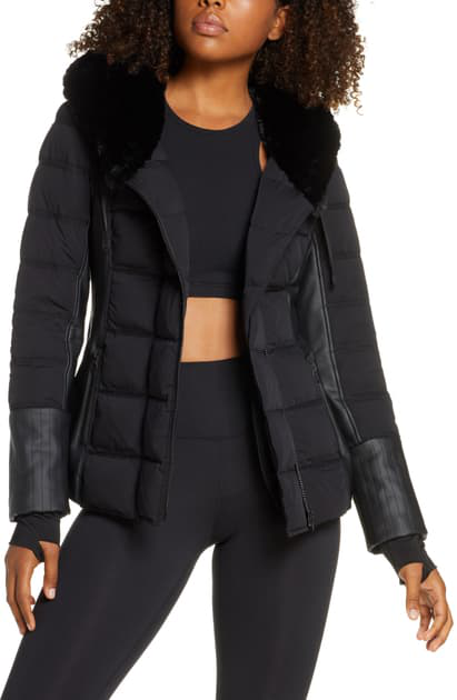 puffer jacket with faux fur