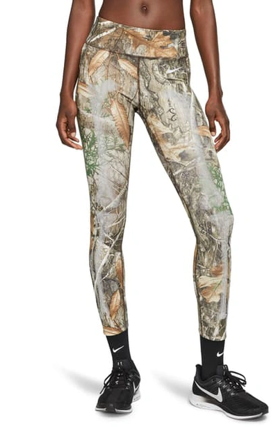 Shop Nike Realtree Skeleton Tights In Baroque Brown