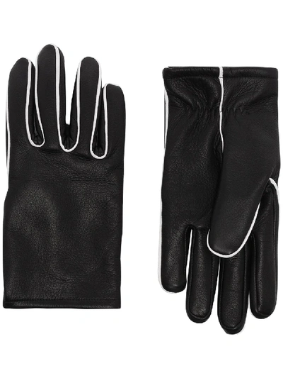 Shop Kagawa Gloves Contrast Piping Gloves In Black