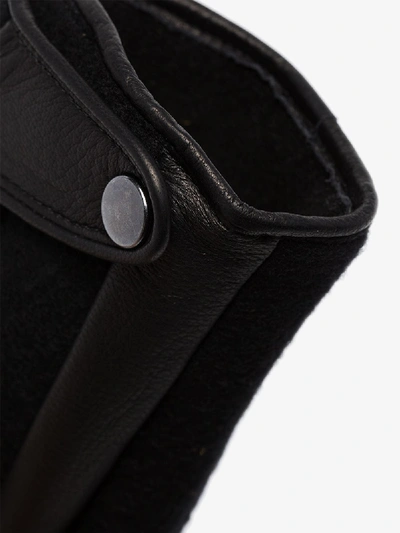 Shop Kagawa Gloves Black Contrast Detail Wool Gloves