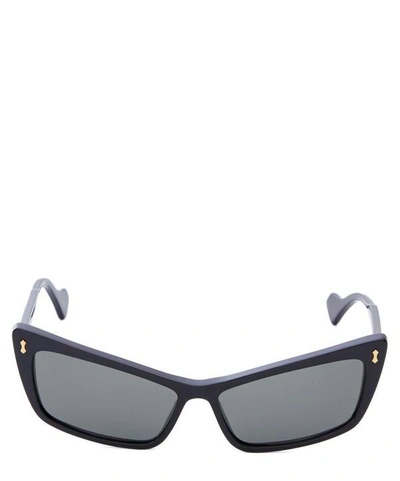 Shop Gucci Oversized Cat-eye Acetate Sunglasses In Black