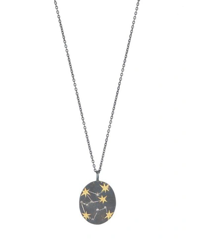 Shop Acanthus Oxidised Silver Aquarius Diamond Constellation Pendant Necklace