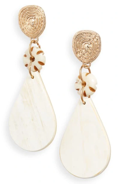 Shop Akola Horn & Bone Drop Earrings In White