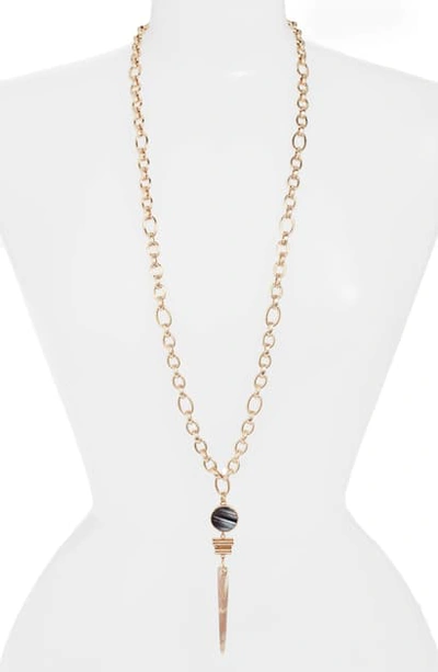 Shop Akola Horn Pendant Necklace In Black