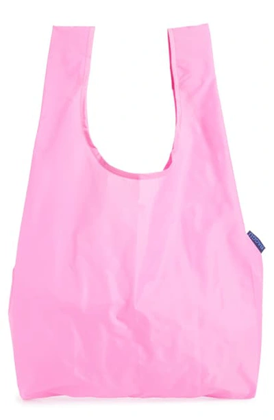 Shop Baggu Printed Ripstop Nylon Tote In Bright Pink