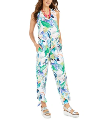 Shop La Blanca In The Moment Floral-print Jumpsuit Cover-up Women's Swimsuit In Multi