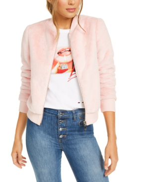 guess faux fur bomber
