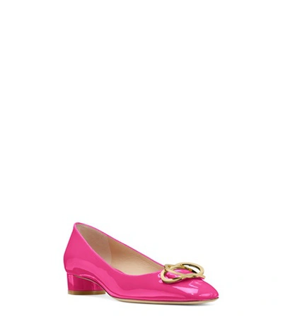 Shop Stuart Weitzman Anicia 25 In Peonia Hot Pink Patent Leather