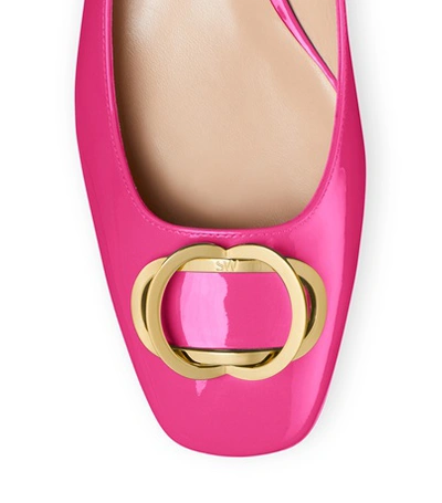 Shop Stuart Weitzman Anicia 25 In Peonia Hot Pink Patent Leather