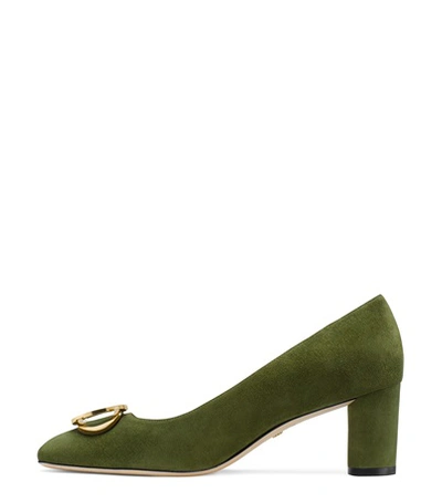 Shop Stuart Weitzman The Anicia 25 Pump In Foglia Green Suede