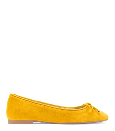 Shop Stuart Weitzman The Gabby Flat In Sunflower Yellow Suede