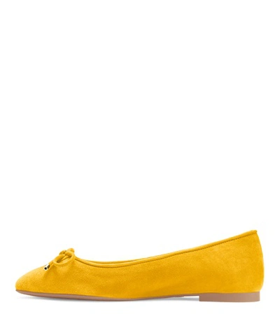 Shop Stuart Weitzman The Gabby Flat In Sunflower Yellow Suede