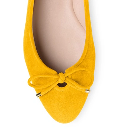 Shop Stuart Weitzman The Gabby Flat In Sunflower Yellow Suede