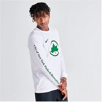 Nike Sportswear Nyc Parks Long Sleeve T-shirt In White/action Green |  ModeSens