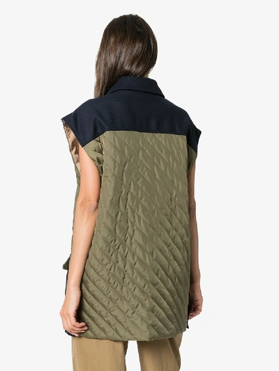 Shop Ganni Contrast Detail Gilet In Multicolour