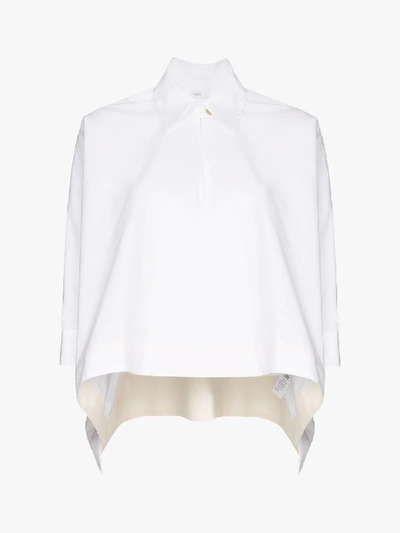 Shop Rosetta Getty Cotton Poplin Kaftan Shirt In White