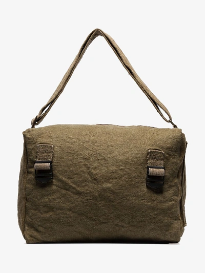 Shop By Walid Green Military Canvas Messenger Bag