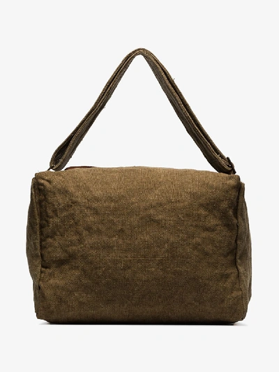 Shop By Walid Green Military Canvas Messenger Bag