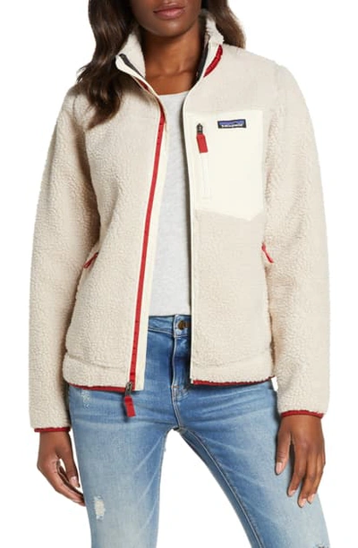 Shop Patagonia Classic Retro-x Fleece Jacket In Naow Natural W/ Oyster White