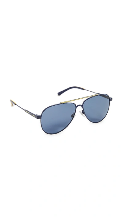 Shop Polo Ralph Lauren 0ph3126-sunglasses In Semi Shiny Navy Blue/yellow